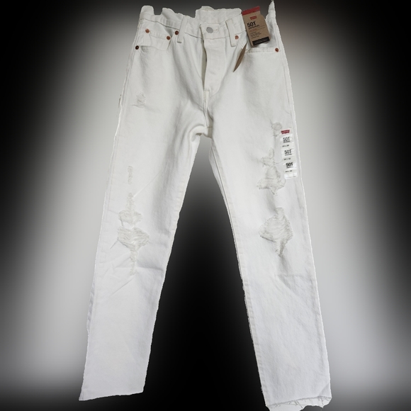 NWT Levi's 501 Straight Leg Original High Rise 24x30 Raw Hem - Picture 2 of 12